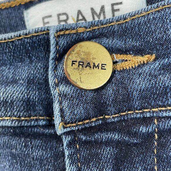 FRAME Le High Side Slit Skinny Released Hem Jean Ferdinand Womens 28 - Picture 5 of 11